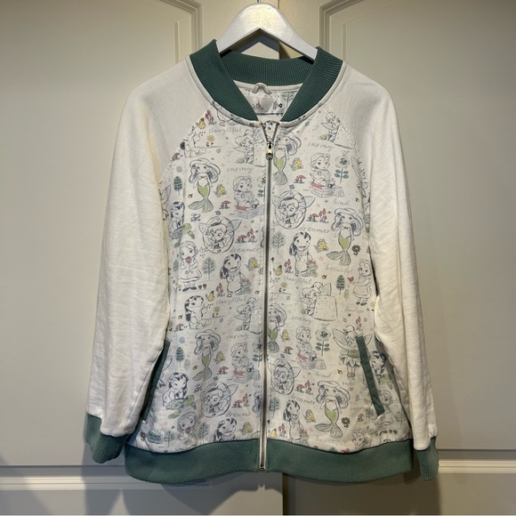 Disney Animator Baby Princess graphic sketch bomber zip-up jacket - 2XL - Picture 4 of 10